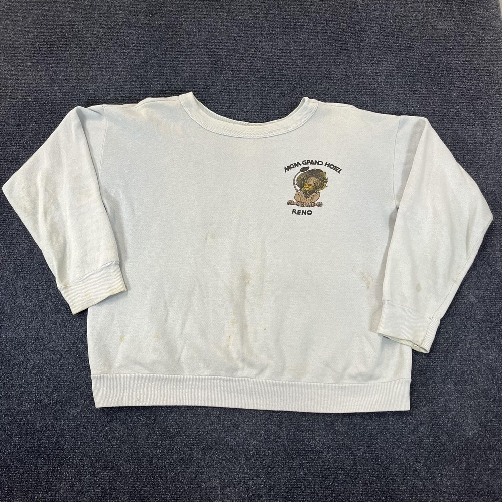 Vintage MGM Grand Hotel Reno Sweatshirt Womens Medium Crewneck Lion Casino 80s